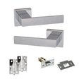 Quality image of Senza Pari Panetti Door Handle Pack (Latch Set - 2.5" Latch, 3" Hinges x2) - Polished Chrome | Sku. adpsp217cp7 | available from Trade Door Handles.