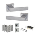 Quality image of Senza Pari Panetti Door Handle Pack (Bathroom Set - 2.5" CE Bathroom Lock, 3" Fire Rated Hinges x3) - Polished Chrome | Sku. adpsp217cp8 | available from Trade Door Handles.