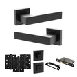 Quality image of Senza Pari Panetti Door Handle Pack (Bathroom Set - 3" CE Bathroom Lock, 4" Fire Rated Hinges x3) - Matt Black | Sku. adpsp217mb11 | available from Trade Door Handles.