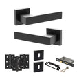 Quality image of Senza Pari Panetti Door Handle Pack (3 Lever Lock Set - 3" CE Sashlock, 3" Fire Rated Hinges x3) - Matt Black | Sku. adpsp217mb15 | available from Trade Door Handles.