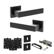 Quality image of Senza Pari Panetti Door Handle Pack (3 Lever Lock Set - 3" CE Sashlock, 4" Fire Rated Hinges x3) - Matt Black | Sku. adpsp217mb17 | available from Trade Door Handles.