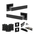 Quality image of Senza Pari Panetti Door Handle Pack (Euro Lock Set - 2.5" CE Sashlock, 4" Fire Rated Hinges x3) - Matt Black | Sku. adpsp217mb22 | available from Trade Door Handles.