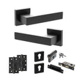 Quality image of Senza Pari Panetti Door Handle Pack (Euro Lock Set - 3" CE Sashlock, 4" Slim Knuckle Hinges x2) - Matt Black | Sku. adpsp217mb25 | available from Trade Door Handles.