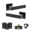 Quality image of Senza Pari Panetti Door Handle Pack (Latch Set - 3" CE Latch, 3" Fire Rated Hinges x3) - Matt Black | Sku. adpsp217mb2 | available from Trade Door Handles.