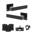 Quality image of Senza Pari Panetti Door Handle Pack (Latch Set - 3" CE Latch, 4" Fire Rated Hinges x3) - Matt Black | Sku. adpsp217mb4 | available from Trade Door Handles.