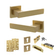 Quality image of Senza Pari Panetti Door Handle Pack (Euro Lock Set - 2.5" CE Sashlock, 4" Slim Knuckle Hinges x2) - Satin Brass | Sku. adpsp217sb24 | available from Trade Door Handles.