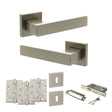 Quality image of Senza Pari Panetti Door Handle Pack (3 Lever Lock Set - 3" CE Sashlock, 4" Fire Rated Hinges x3) - Satin Nickel | Sku. adpsp217sn17 | available from Trade Door Handles.