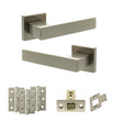 Quality image of Senza Pari Panetti Door Handle Pack (Latch Set - 2.5" CE Latch, 3" Fire Rated Hinges x3) - Satin Nickel | Sku. adpsp217sn1 | available from Trade Door Handles.
