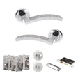 Quality image of Senza Pari Crystal Door Handle Pack (Bathroom Set - 3" CE Bathroom Lock, 4" Fire Rated Hinges x3) - Polished Chrome | Sku. adpspm167crcp11 | available from Trade Door Handles.