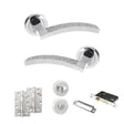 Quality image of Senza Pari Crystal Door Handle Pack (Bathroom Set - 3" CE Bathroom Lock, 4" Slim Knuckle Hinges x2) - Polished Chrome | Sku. adpspm167crcp13 | available from Trade Door Handles.