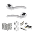Quality image of Senza Pari Crystal Door Handle Pack (Euro Lock Set - 3" CE Sashlock, 3" Fire Rated Hinges x3) - Polished Chrome | Sku. adpspm167crcp21 | available from Trade Door Handles.