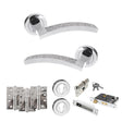 Quality image of Senza Pari Crystal Door Handle Pack (Euro Lock Set - 3" CE Sashlock, 4" Fire Rated Hinges x3) - Polished Chrome | Sku. adpspm167crcp23 | available from Trade Door Handles.