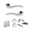 Quality image of Senza Pari Crystal Door Handle Pack (Euro Lock Set - 3" CE Sashlock, 4" Slim Knuckle Hinges x2) - Polished Chrome | Sku. adpspm167crcp25 | available from Trade Door Handles.