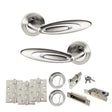 Quality image of Senza Pari Elisse Door Handle Pack (Euro Lock Set - 2.5" CE Sashlock, 4" Fire Rated Hinges x3) - Satin Nickel/Chrome Plate | Sku. adpspm222sncp22 | available from Trade Door Handles.