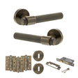 Quality image of Senza Pari Andretta Door Handle Pack (3 Lever Lock Set - 3" CE Sashlock, 4" Fire Rated Hinges x3) - Antique Brass | Sku. adpspr160ab17 | available from Trade Door Handles.
