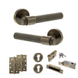 Quality image of Senza Pari Andretta Door Handle Pack (Euro Lock Set - 2.5" CE Sashlock, 4" Slim Knuckle Hinges x2) - Antique Brass | Sku. adpspr160ab24 | available from Trade Door Handles.