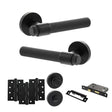 Quality image of Senza Pari Andretta Door Handle Pack (Bathroom Set - 2.5" CE Bathroom Lock, 4" Fire Rated Hinges x3) - Matt Black | Sku. adpspr160mb10 | available from Trade Door Handles.