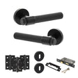 Quality image of Senza Pari Andretta Door Handle Pack (3 Lever Lock Set - 2.5" CE Sashlock, 3" Fire Rated Hinges x3) - Matt Black | Sku. adpspr160mb14 | available from Trade Door Handles.