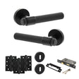 Quality image of Senza Pari Andretta Door Handle Pack (3 Lever Lock Set - 2.5" CE Sashlock, 4" Fire Rated Hinges x3) - Matt Black | Sku. adpspr160mb16 | available from Trade Door Handles.