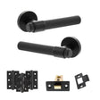 Quality image of Senza Pari Andretta Door Handle Pack (Latch Set - 3" CE Latch, 3" Fire Rated Hinges x3) - Matt Black | Sku. adpspr160mb2 | available from Trade Door Handles.