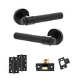 Quality image of Senza Pari Andretta Door Handle Pack (Latch Set - 3" CE Latch, 4" Slim Knuckle Hinges x2) - Matt Black | Sku. adpspr160mb6 | available from Trade Door Handles.