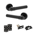 Quality image of Senza Pari Andretta Door Handle Pack (Latch Set - 2.5" Latch, 3" Hinges x2) - Matt Black | Sku. adpspr160mb7 | available from Trade Door Handles.