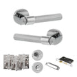 Quality image of Senza Pari Andretta Door Handle Pack (Bathroom Set - 3" CE Bathroom Lock, 4" Fire Rated Hinges x3) - Polished Chrome | Sku. adpspr160pc11 | available from Trade Door Handles.