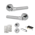 Quality image of Senza Pari Andretta Door Handle Pack (Bathroom Set - 3" CE Bathroom Lock, 4" Slim Knuckle Hinges x2) - Polished Chrome | Sku. adpspr160pc13 | available from Trade Door Handles.
