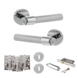 Quality image of Senza Pari Andretta Door Handle Pack (3 Lever Lock Set - 3" CE Sashlock, 4" Fire Rated Hinges x3) - Polished Chrome | Sku. adpspr160pc17 | available from Trade Door Handles.