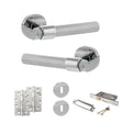 Quality image of Senza Pari Andretta Door Handle Pack (3 Lever Lock Set - 2.5" CE Sashlock, 4" Slim Knuckle Hinges x2) - Polished Chrome | Sku. adpspr160pc18 | available from Trade Door Handles.