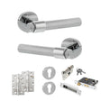 Quality image of Senza Pari Andretta Door Handle Pack (Euro Lock Set - 3" CE Sashlock, 4" Slim Knuckle Hinges x2) - Polished Chrome | Sku. adpspr160pc25 | available from Trade Door Handles.