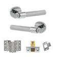 Quality image of Senza Pari Andretta Door Handle Pack (Latch Set - 3" CE Latch, 3" Fire Rated Hinges x3) - Polished Chrome | Sku. adpspr160pc2 | available from Trade Door Handles.