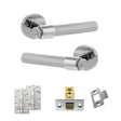 Quality image of Senza Pari Andretta Door Handle Pack (Latch Set - 3" CE Latch, 4" Slim Knuckle Hinges x2) - Polished Chrome | Sku. adpspr160pc6 | available from Trade Door Handles.