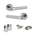 Quality image of Senza Pari Andretta Door Handle Pack (Latch Set - 2.5" Latch, 3" Hinges x2) - Polished Chrome | Sku. adpspr160pc7 | available from Trade Door Handles.