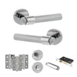 Quality image of Senza Pari Andretta Door Handle Pack (Bathroom Set - 3" CE Bathroom Lock, 3" Fire Rated Hinges x3) - Polished Chrome | Sku. adpspr160pc9 | available from Trade Door Handles.
