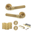 Quality image of Senza Pari Andretta Door Handle Pack (3 Lever Lock Set - 2.5" CE Sashlock, 3" Fire Rated Hinges x3) - Satin Brass | Sku. adpspr160sb14 | available from Trade Door Handles.