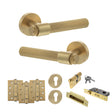 Quality image of Senza Pari Andretta Door Handle Pack (Euro Lock Set - 2.5" CE Sashlock, 4" Fire Rated Hinges x3) - Satin Brass | Sku. adpspr160sb22 | available from Trade Door Handles.