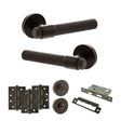 Quality image of Senza Pari Andretta Door Handle Pack (Bathroom Set - 2.5" CE Bathroom Lock, 4" Fire Rated Hinges x3) - Urban Dark Bronze | Sku. adpspr160udb10 | available from Trade Door Handles.