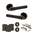 Quality image of Senza Pari Andretta Door Handle Pack (3 Lever Lock Set - 2.5" CE Sashlock, 4" Fire Rated Hinges x3) - Urban Dark Bronze | Sku. adpspr160udb16 | available from Trade Door Handles.