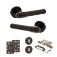Quality image of Senza Pari Andretta Door Handle Pack (3 Lever Lock Set - 2.5" CE Sashlock, 4" Slim Knuckle Hinges x2) - Urban Dark Bronze | Sku. adpspr160udb18 | available from Trade Door Handles.