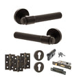 Quality image of Senza Pari Andretta Door Handle Pack (Euro Lock Set - 3" CE Sashlock, 3" Fire Rated Hinges x3) - Urban Dark Bronze | Sku. adpspr160udb21 | available from Trade Door Handles.