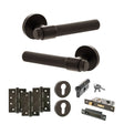 Quality image of Senza Pari Andretta Door Handle Pack (Euro Lock Set - 3" CE Sashlock, 4" Fire Rated Hinges x3) - Urban Dark Bronze | Sku. adpspr160udb23 | available from Trade Door Handles.