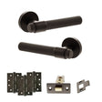 Quality image of Senza Pari Andretta Door Handle Pack (Latch Set - 3" CE Latch, 4" Fire Rated Hinges x3) - Urban Dark Bronze | Sku. adpspr160udb4 | available from Trade Door Handles.