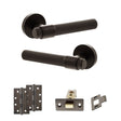 Quality image of Senza Pari Andretta Door Handle Pack (Latch Set - 2.5" CE Latch, 4" Slim Knuckle Hinges x2) - Urban Dark Bronze | Sku. adpspr160udb5 | available from Trade Door Handles.