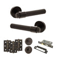 Quality image of Senza Pari Andretta Door Handle Pack (Bathroom Set - 3" CE Bathroom Lock, 3" Fire Rated Hinges x3) - Urban Dark Bronze | Sku. adpspr160udb9 | available from Trade Door Handles.