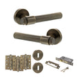 Quality image of Senza Pari Fasana Door Handle Pack (3 Lever Lock Set - 2.5" CE Sashlock, 4" Fire Rated Hinges x3) - Antique Brass | Sku. adpspr165ab16 | available from Trade Door Handles.
