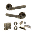Quality image of Senza Pari Fasana Door Handle Pack (Euro Lock Set - 2.5" CE Sashlock, 4" Slim Knuckle Hinges x2) - Antique Brass | Sku. adpspr165ab24 | available from Trade Door Handles.