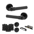 Quality image of Senza Pari Fasana Door Handle Pack (Bathroom Set - 2.5" CE Bathroom Lock, 4" Fire Rated Hinges x3) - Matt Black | Sku. adpspr165mb10 | available from Trade Door Handles.