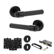 Quality image of Senza Pari Fasana Door Handle Pack (3 Lever Lock Set - 2.5" CE Sashlock, 4" Fire Rated Hinges x3) - Matt Black | Sku. adpspr165mb16 | available from Trade Door Handles.