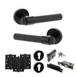 Quality image of Senza Pari Fasana Door Handle Pack (Euro Lock Set - 2.5" CE Sashlock, 4" Fire Rated Hinges x3) - Matt Black | Sku. adpspr165mb22 | available from Trade Door Handles.